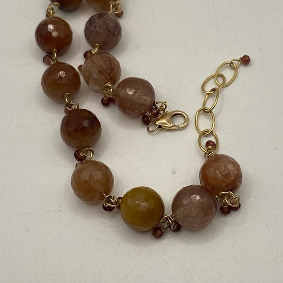 14k Gold Filled Gemstone Bracelet 7” - Picture 7 of 8